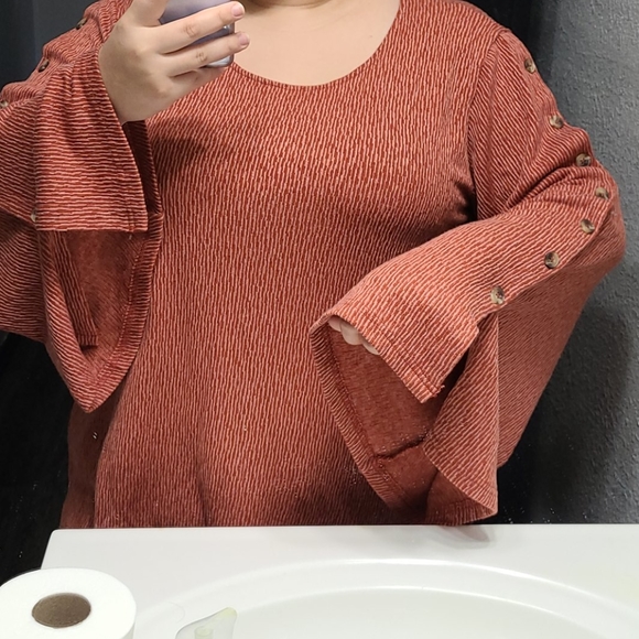 Suzanne Betro Sweaters - Suzzane Betro Red/Orange Blouse